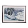 《小白水河的雪景》朝鲜刺绣艺术品 