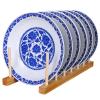 8寸青花玲珑套盘 餐具工艺品