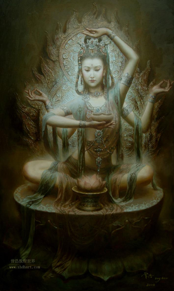 曾浩的油画《敦煌世界》