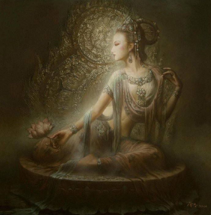 曾浩的油画《敦煌世界》