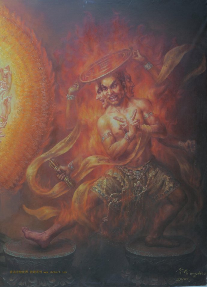 曾浩的油画《敦煌世界》