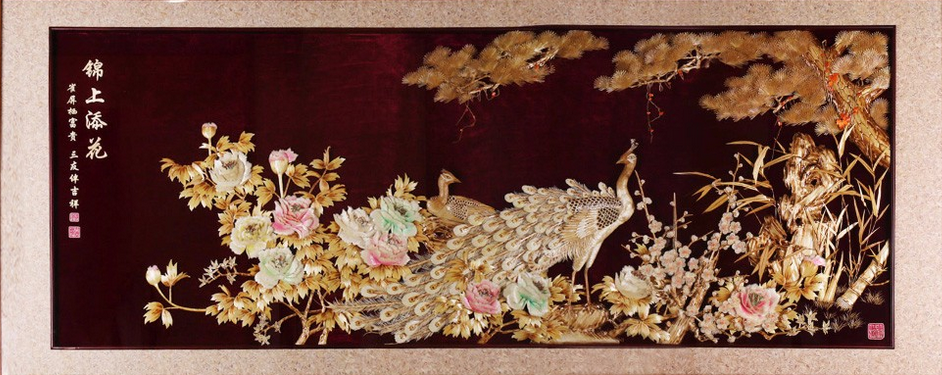 爱特猫麦秆画艺术品