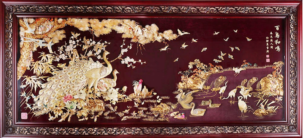 爱特猫麦秆画艺术品